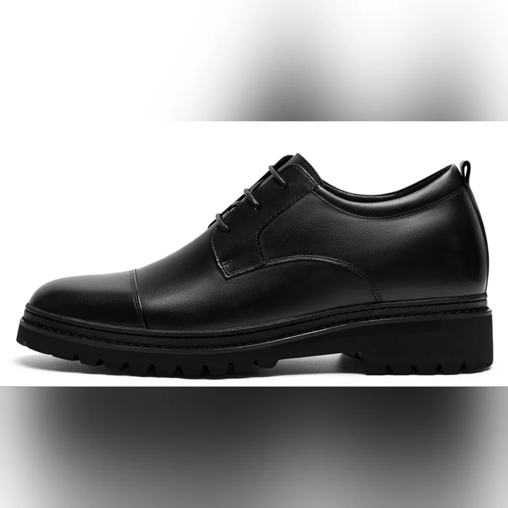 New CMR Men's Chamaripa Height Increasing Leather Oxford Shoes